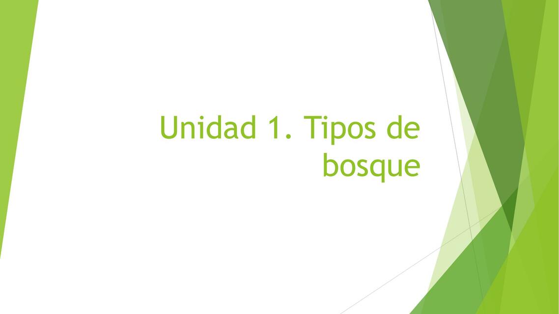 Unidad 1 Tipos de Bosques