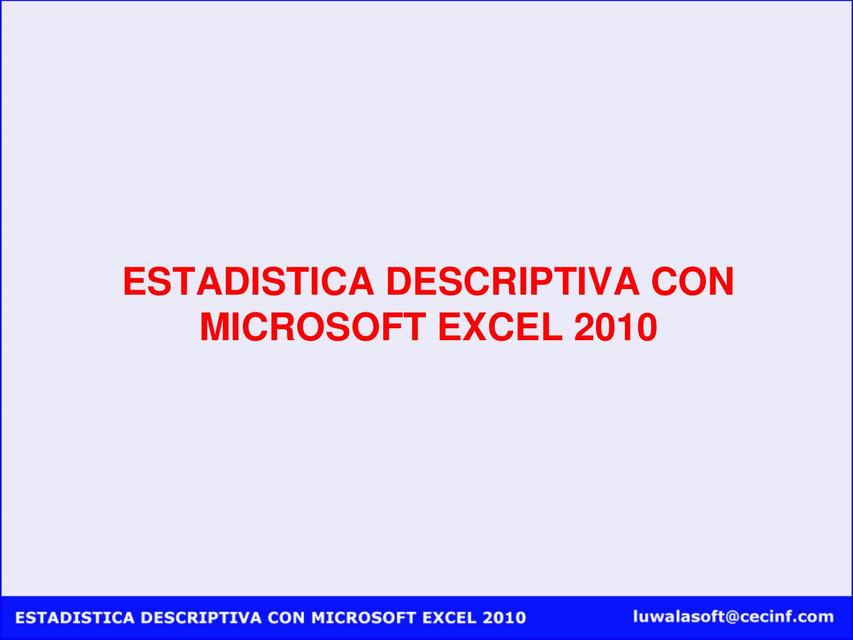 Semana 01: Estadística descriptiva