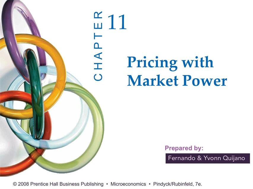 Pricing with Market power 