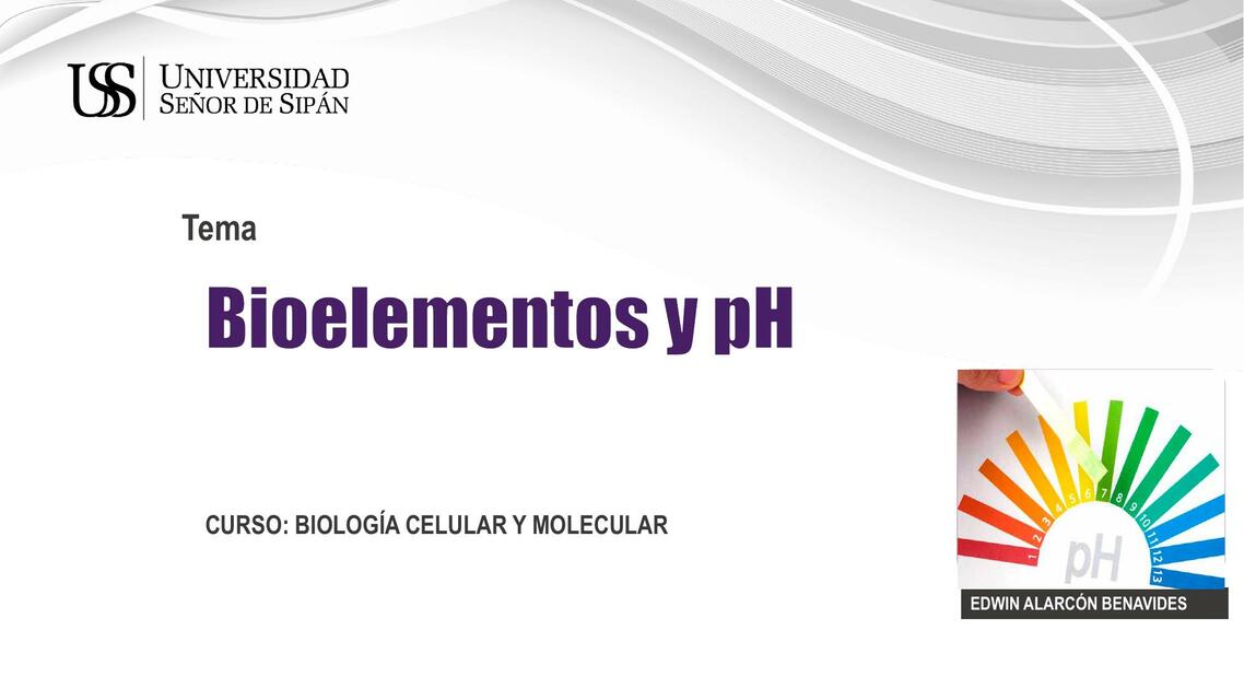 Bioelementos y pH