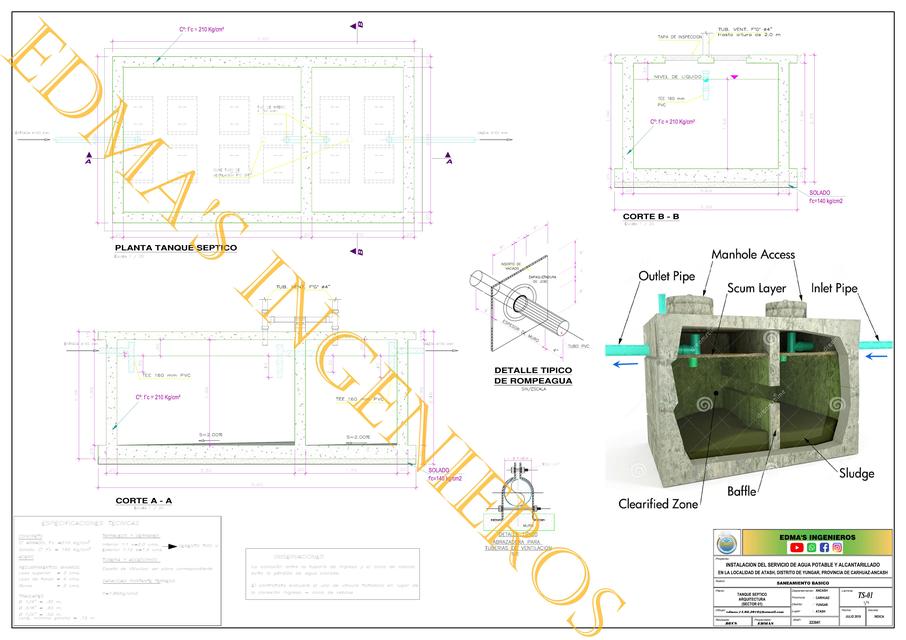 PLano de Tanque Septico TS 01 2