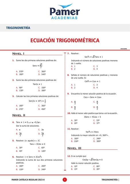 Ecuación trigonmétrica 