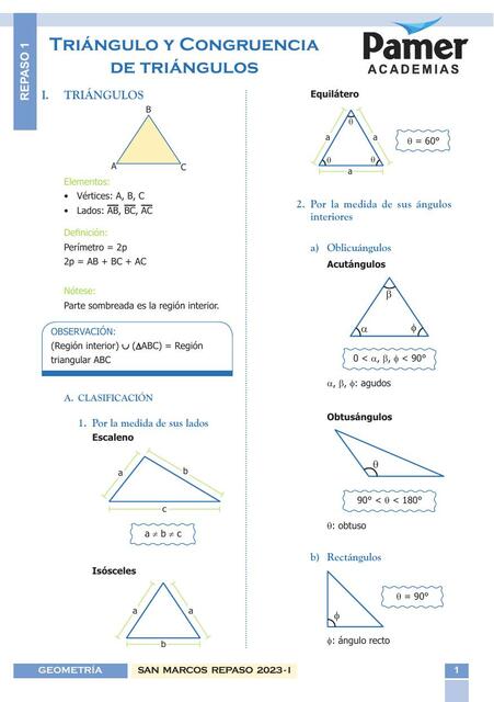 Triángulo y Congruencia de triángulos