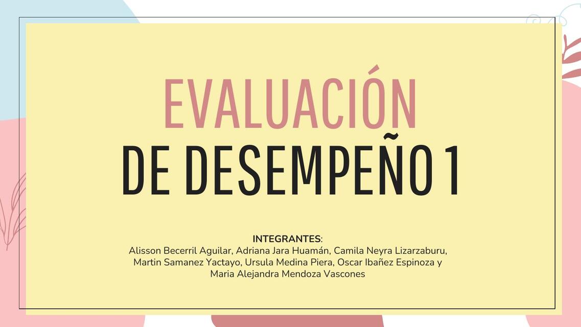 Evaluación de desempeño 1 