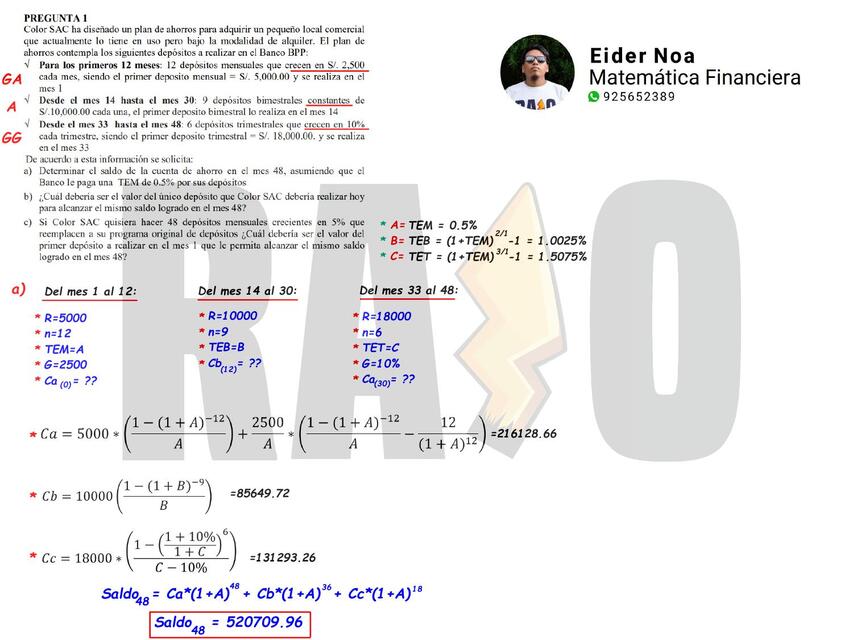 Ejercicios de matemática financiera 