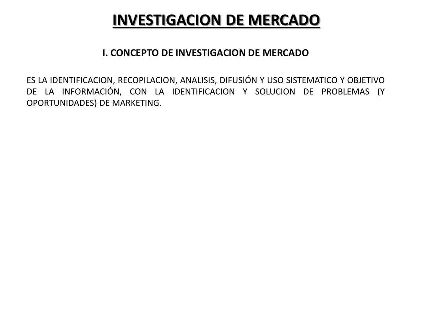 INVESTIGACIÓN DE MERCADO 