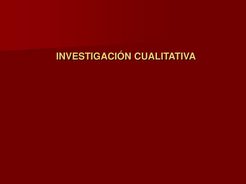 Investigación Cualitativa