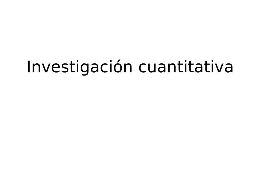 Investigación Cuantitativa