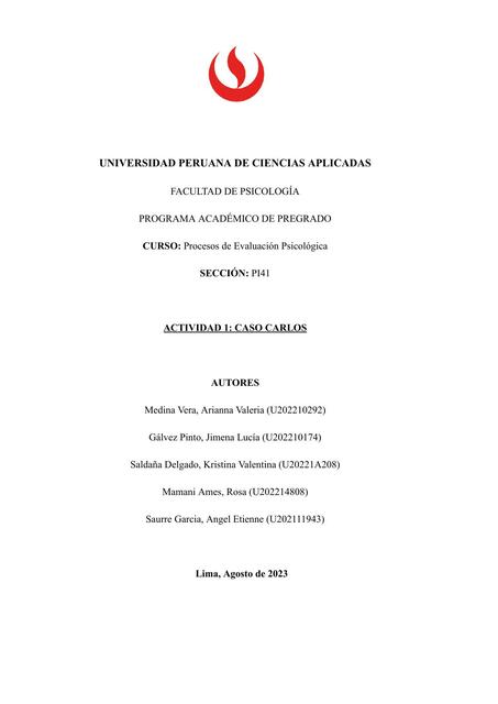 Actividad 1 Procesos de Evaluación Psicológica