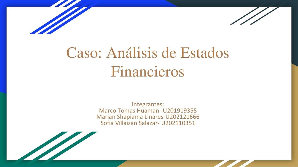 Caso Análisis de Estados Financieros 