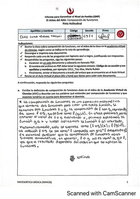 Composición de Funciones 