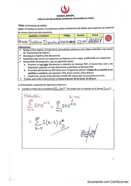 Informe del aprendizaje autonomo autorreflexivo