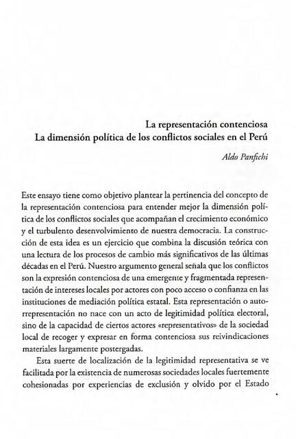 La representación contenciosa. La dimensión política de los conflictos sociales