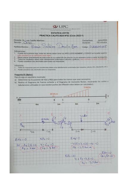 Estática- Práctica Calificada 