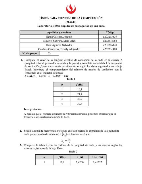 Rapidez de propagación de una onda 