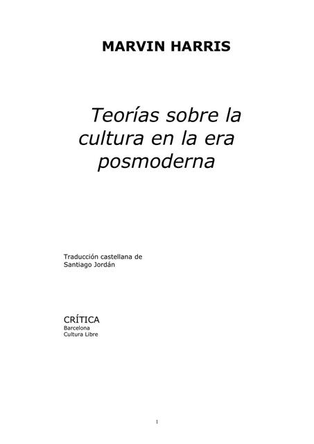 Teorías sobre la Cultura en la Era Posmoderna 