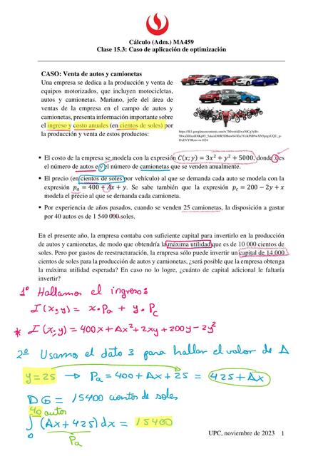 Caso de Aplicación de Optimización 