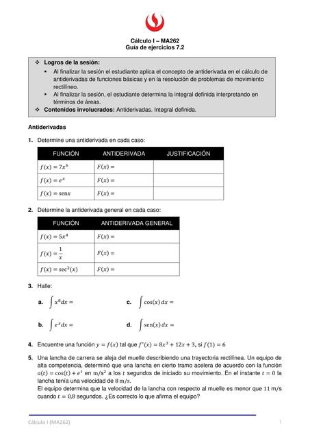 Guía de Ejercicios- Cálculo I 