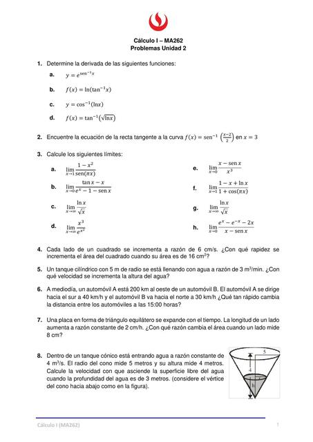 Problemas- Cálculo I 