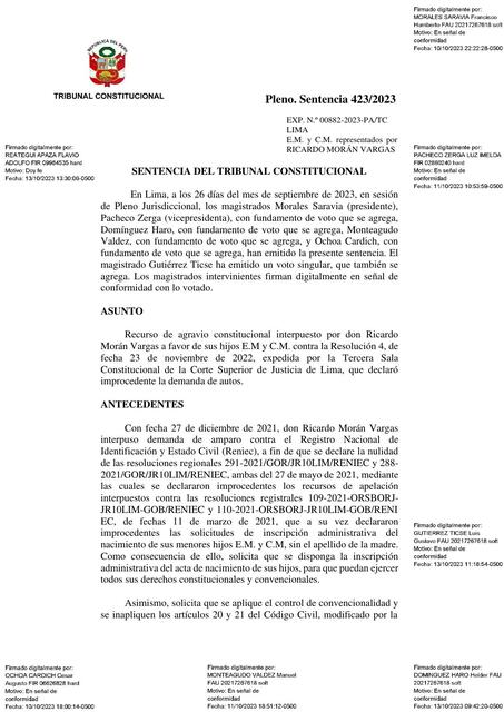 Sentencia del Tribunal Constitucional 