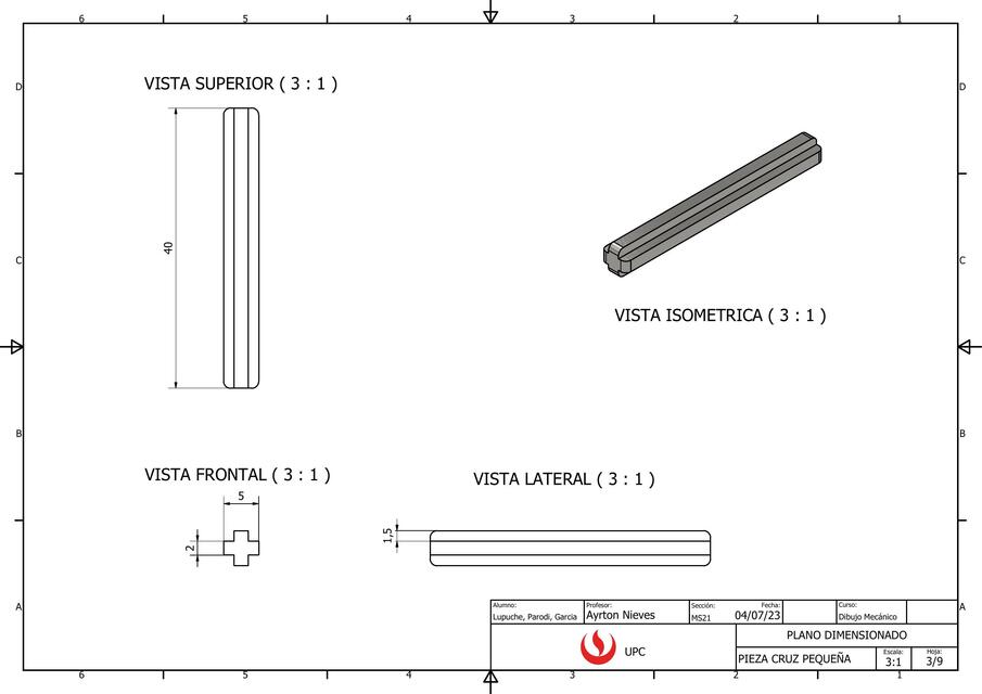 Plano Dimensionado 