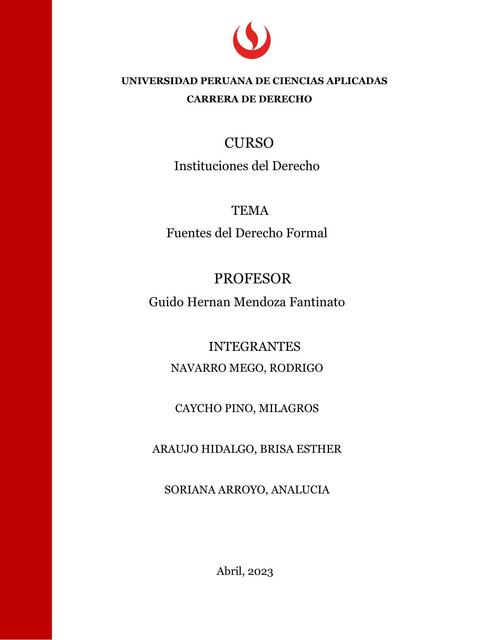 Fuentes del Derecho Formal 