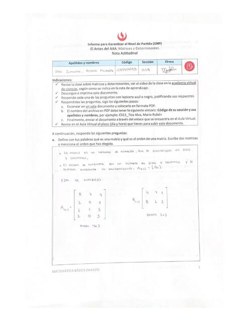 Matrices y Determinantes 