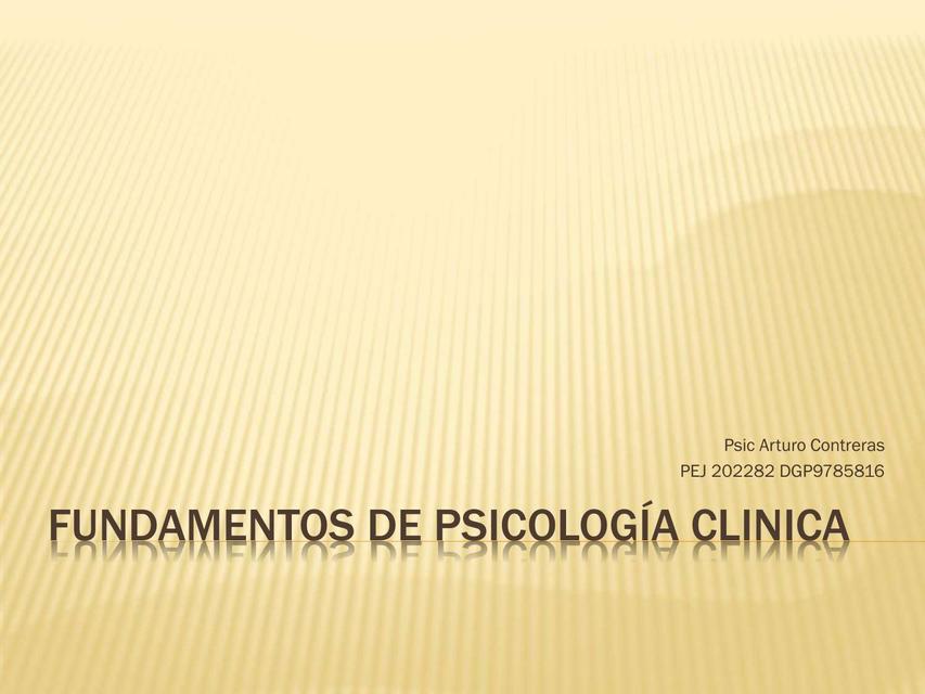 Fundamentos de psicología clínica 