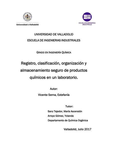 Registro, Clasificación, Organización y Almacenamiento Seguro de Productos Químicos en un Laboratorio