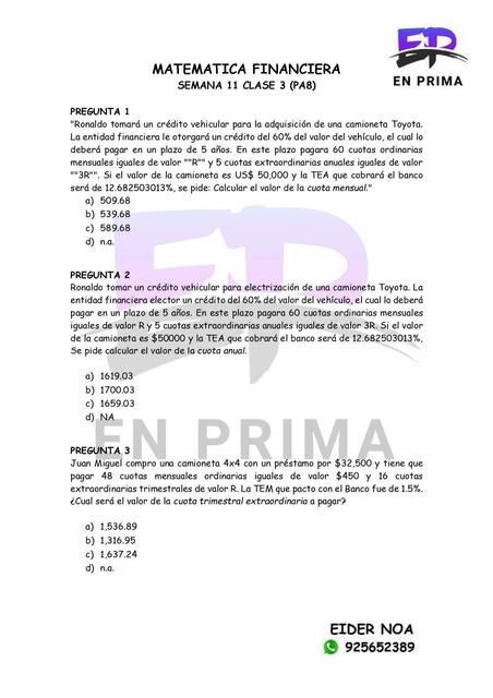 Matematica financiera 