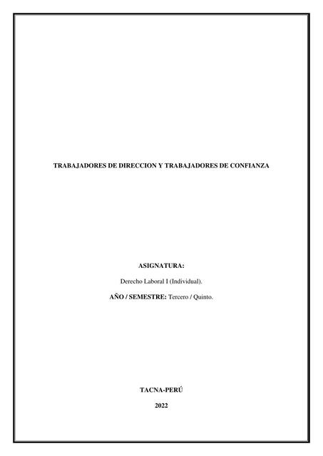 TRABAJADORES DE DIRECCION Y DE CONFIANZA