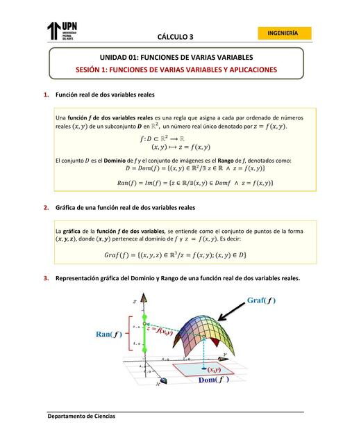 Función de  varias variables y aplicaciones 