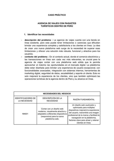 Caso Práctico- Agencia de Viajes con Paquetes Turísticos Dentro de Perú 