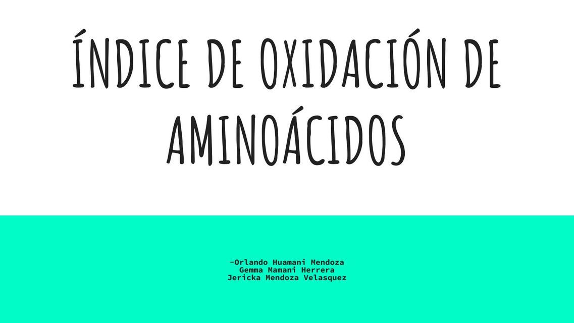 Índice de oxidación de aminoácidos 