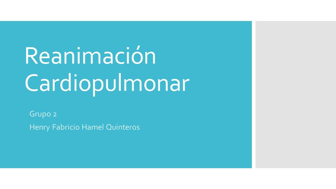 Reanimación cardio pulmonar