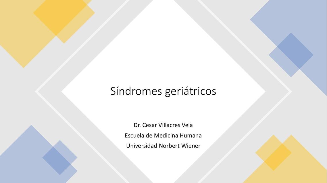 Síndromes geriátricos