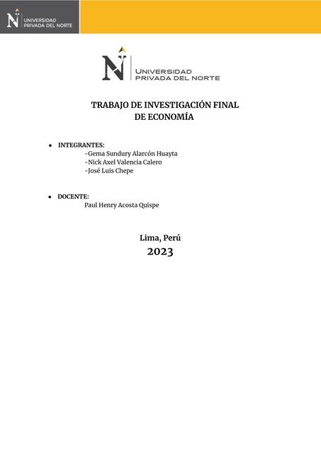 Trabajo de Investigación Final de Economía 