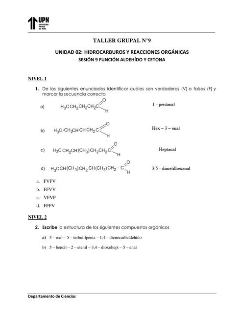 Unidad 02: hidrocarburos y reacciones orgánicas