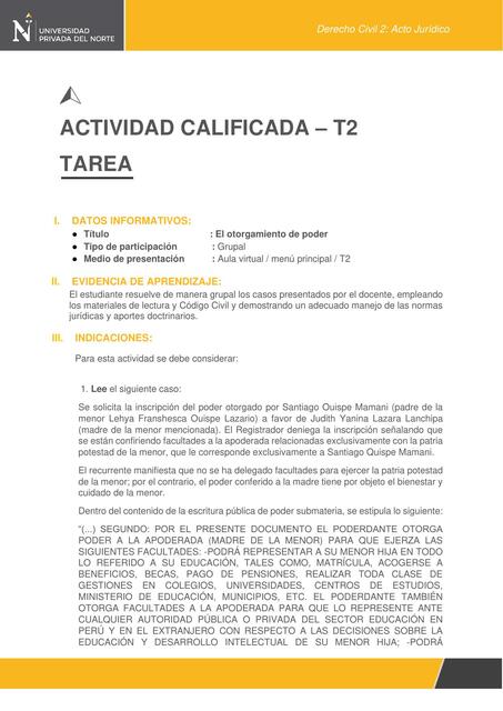 Derecho Civil 2: Acto Jurídico 