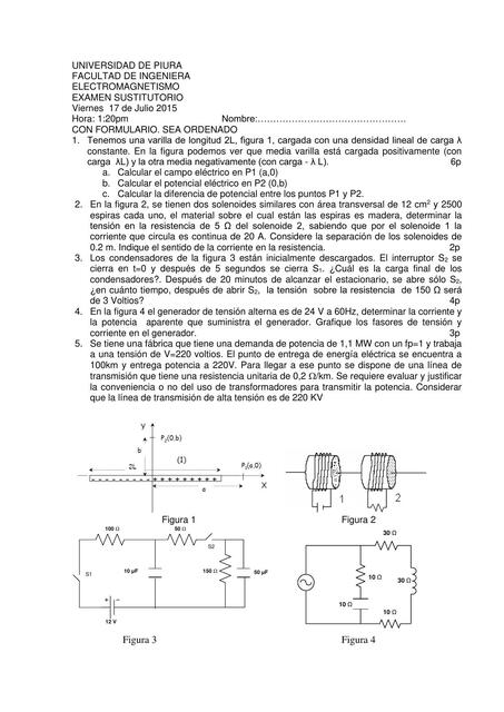 Electromagnetismo- Examen Sustitutorio 