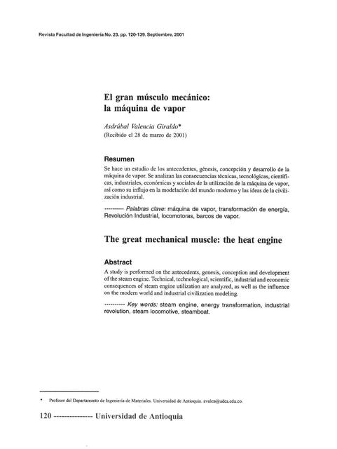 El Gran Músculo Mecánico: La Máquina de Vapor 