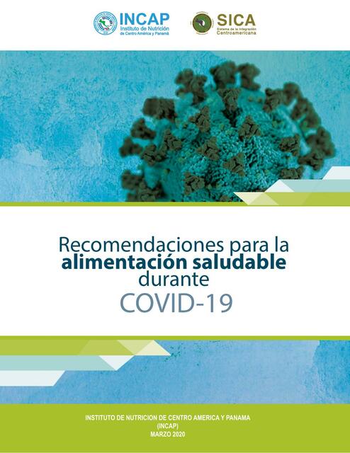 Recomendaciones para la Alimentación Saludable Covid-19 