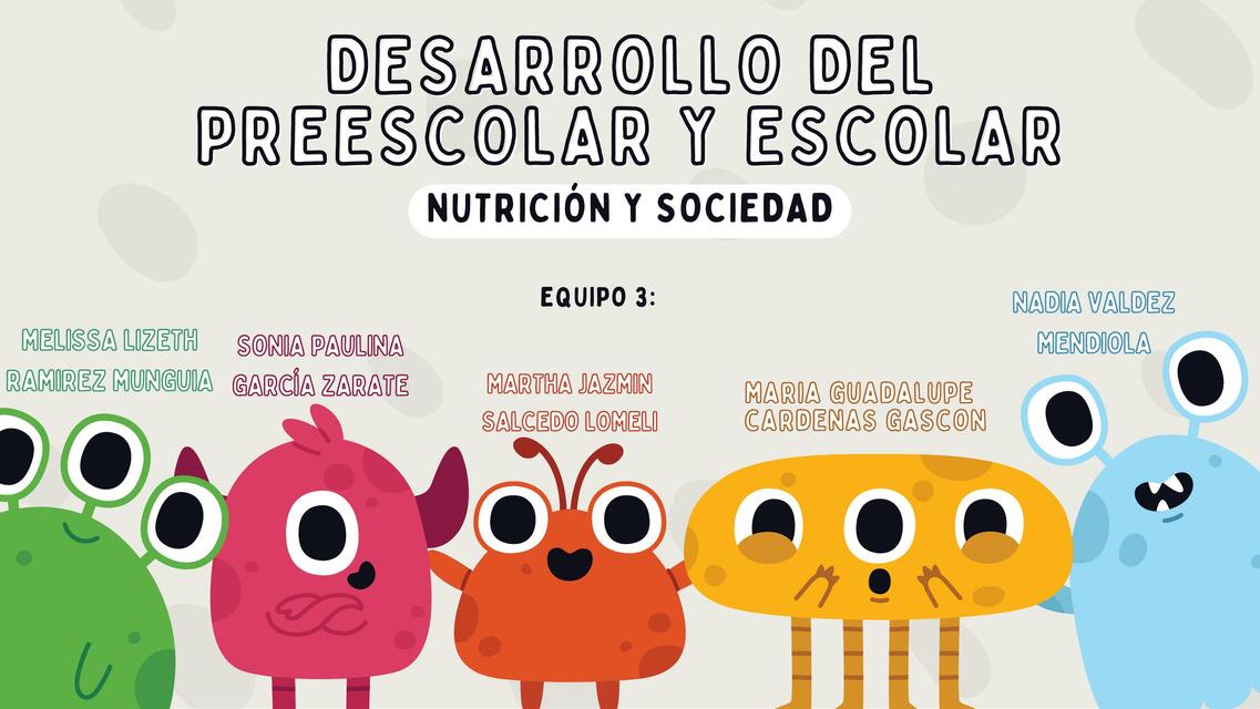 Nutrición preescolar y escolar