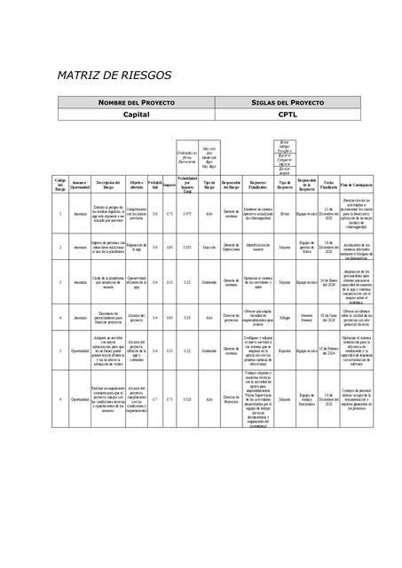 Matriz de riesgo 