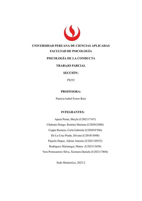 Parcial Psicología de la conducta 