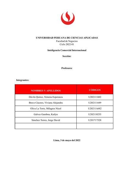  Inteligencia Comercial Internacional 