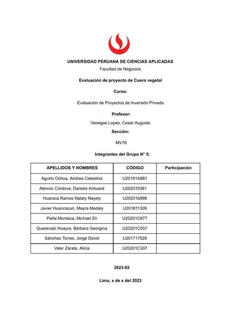 Evaluación de Proyectos de Inversión Privada 