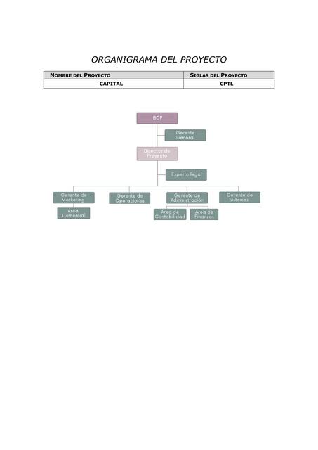 Organigram del proyecto 