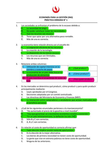 Economía para la Gestión- Examen 