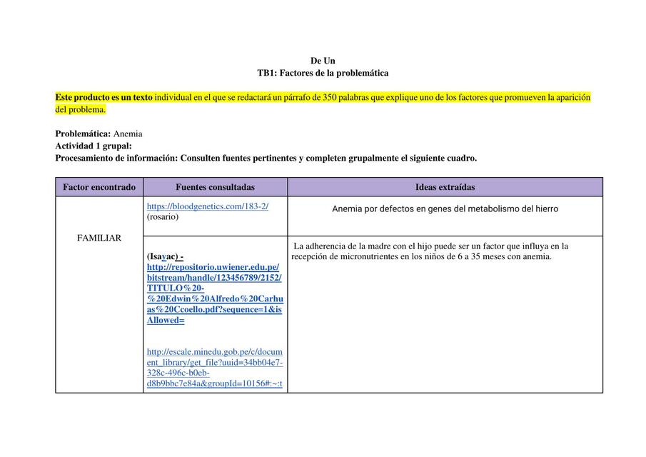 Factores de la problemática 